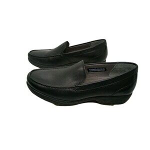 Rockport Shoes Women 9.5M Waterproof Black Leather Slip On Cushioned Comfort